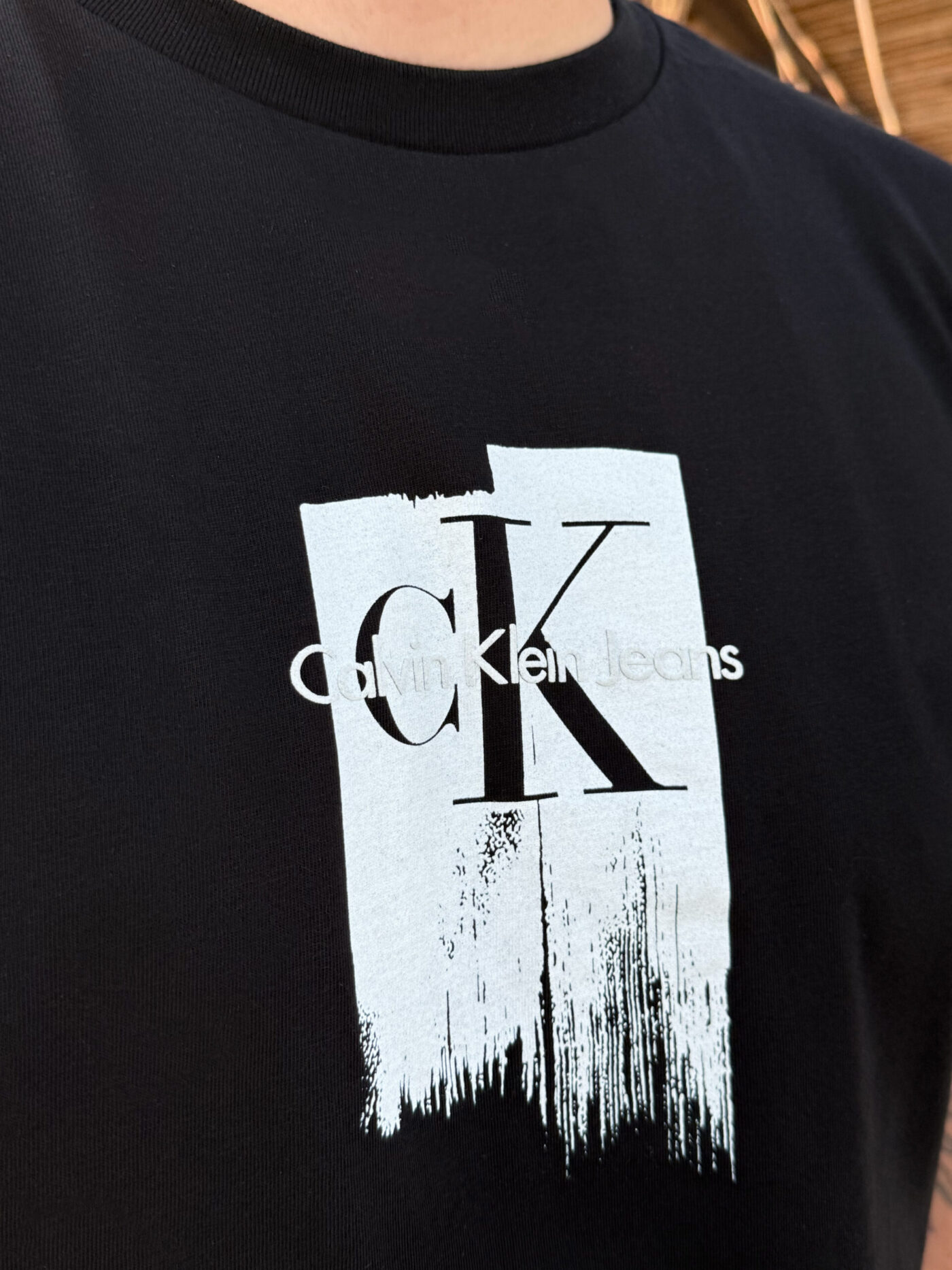 Calvin Klein Erkek Bisiklet Yaka Siyah Tişört - Görsel 3